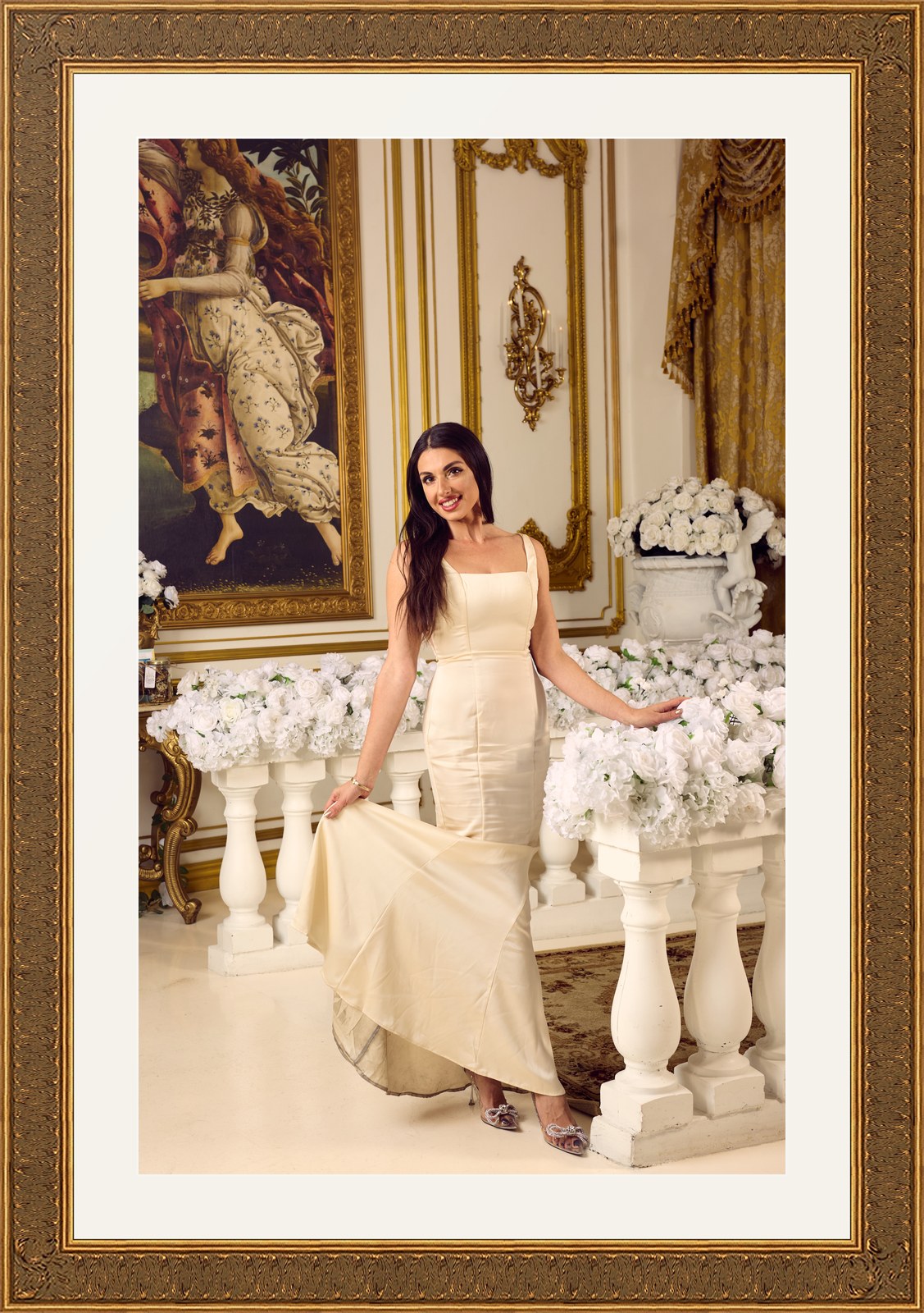 Large French Gold moulding with a white conservation mat